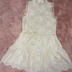 Entro Cream Eyelet Casual Dress